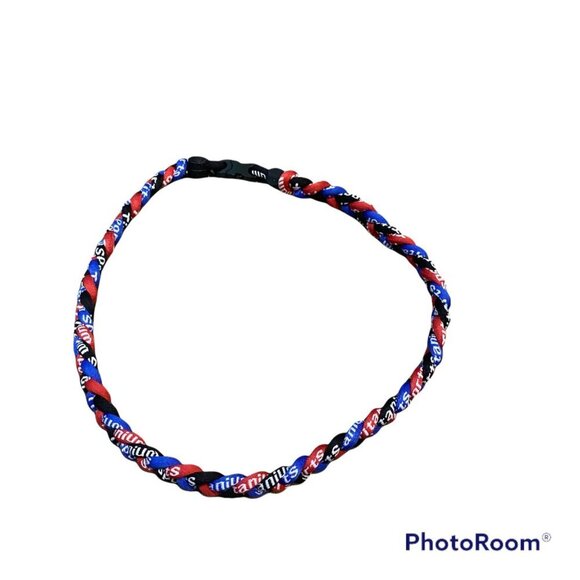 Other - Triple Braided Sports Performance Titanium Necklace - Black, Red, & Blue